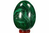 Polished Malachite Egg - Congo #106253-1